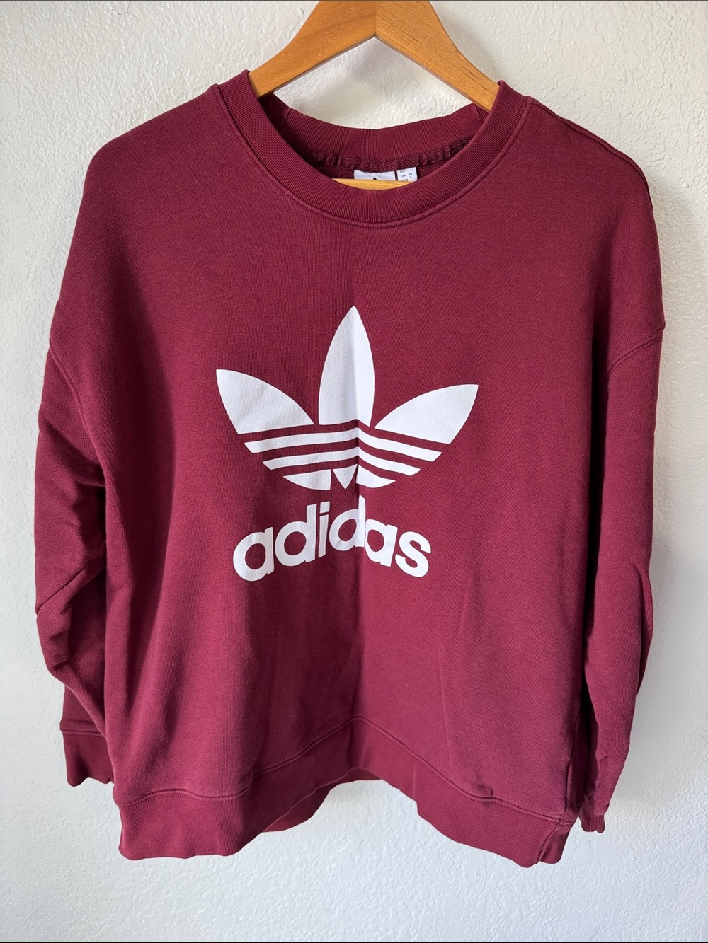 Adidas Burgundy Trefoil Sweater